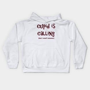 MINIMALIST - CUPID IS CALLING - VALENTINES DAY TSHIRT Kids Hoodie